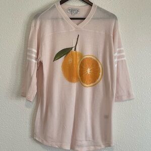 Wildfox Orange Print oversized  Sweat T-Shirt Size Small